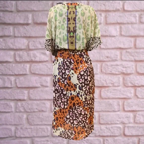 Cabi Multicolor Leopard Kimono Style Midi Dress - Picture 6 of 16